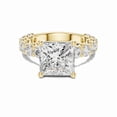 thumbnail image 1 of Zuwelria 3.00 CTW Princess Shape | D/VVS1 Moissanite Diamond Engagement Ring - Promise Rings for Women | Solid 18K Yellow Gold Plated Silver Size 6, 1 of 8