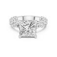 thumbnail image 1 of Zuwelria 3.00 Carat Beautiful Princess Shape Moissanite Diamond Engagement Ring - Bridal Ring - Promise Ring | 18K White Gold Over Sterling Silver | D/VVS1 Size 5, 1 of 8