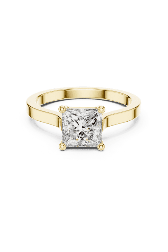 Certified 1.00 CTW Princess Shape | D/VVS1 Beautiful Moissanite Diamond Bridal Ring - Promise Ring for Women | 18K White Gold Plated over Silver - Size 4