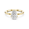 thumbnail image 1 of Zuwelria Certified Diamond Solitaire Wedding Ring | 1.00 Carat Pear Shape Moissanite Diamond Promise Ring for Women | 18K Yellow Gold Plated over 925 Silver Size 8, 1 of 8
