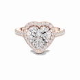 thumbnail image 1 of Zuwelria Certified Halo Moissanite Diamond Rings | 2.45 CTW Excellent Heart Cut Diamond Ring for Wedding | Diamond Promise Rings | 18K Rose Gold Plated Sterling Silver Size 8, 1 of 8