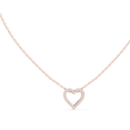 thumbnail image 1 of Zuwelria Certified Moissanite Diamond Heart Pendant | 0.24 Ct Beautiful Round Cut Diamond Pendant Necklace with Chain for Women | 18K Rose Gold over Silver, 1 of 7