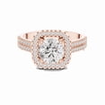 thumbnail image 1 of Zuwelria Certified Moissanite Diamond Rings | 1.29 Ct D/VVS1 Round Cut | Moissanite Diamond Ring for Wedding | Halo Diamond Rings | 18K Rose Gold Plated Silver Size 8, 1 of 8