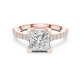 thumbnail image 1 of Zuwelria Certified Moissanite Diamond Rings | 2.30 CTW Excellent Princess Cut Diamond Ring for Wedding | Solitaire Diamond Rings | 18K Rose Gold Plated Sterling Silver Size 8, 1 of 8