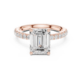 thumbnail image 1 of Zuwelria Certified Moissanite Diamond Rings | 2.50 CTW Brilliant Emerald Cut Diamond Engagement Rings | Multi Stone Promise Rings | 18K Rose Gold Plated Silver Ring Size 8, 1 of 8