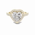 thumbnail image 1 of Zuwelria Certified Moissanite Diamond Rings | Sparkle 2.45 Ct Heart Shape Moissanite Diamond Engagement - Promise Ring for Women | Halo with Accents Rings | 18K Yellow Gold Plated Silver Size 9, 1 of 8