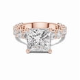 thumbnail image 1 of Zuwelria Certified Moissanite Engagement Rings | 3.00 CTW Brilliant Princess Cut Diamond Ring for Wedding | Solitaire Diamond Rings | 18K Rose Gold Plated Silver Ring Size 8, 1 of 8