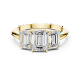 thumbnail image 1 of Zuwelria Certified Moissanite Promise Rings for Her | 1.86 Ct Latest Emerald Shape Moissanite Diamond Engagement Ring for Women |Three Stone Rings | 18K Yellow Gold Plated Silver Size 9, 1 of 8