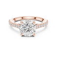 thumbnail image 1 of Zuwelria Certified Moissanite Rings | 2.30 Ct Luxurious Round Shape Moissanite Engagement Ring for Her | Solitaire with Accents Rings | 18K Rose Gold Plated over Sterling Silver Size 5, 1 of 8