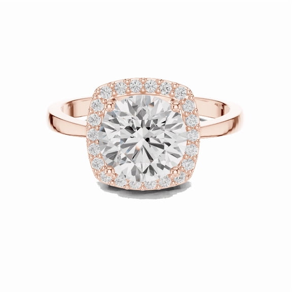 Zuwelria Certified Moissanite Wedding Rings | 2.19 Ct D/VVS1 Latest Design Round Cut | Moissanite Diamond Ring for Wedding | Halo Diamond Rings | 18K Rose Gold Plated Silver Size 8