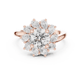 thumbnail image 1 of Zuwelria Certified Moissanite Wedding Rings | 2.00 Ct D/VVS1 Latest Design Round Cut | Moissanite Diamond Ring for Wedding | Halo Diamond Rings | 18K Rose Gold Plated Silver Size 8, 1 of 8