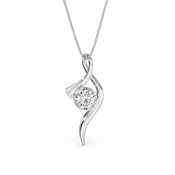 Zuwelria Certified S925 Real Silver 0.50 Carat Bezel Round Moissanite Pendant With Chain for Ladies Solid 18K White Gold Plated Necklace