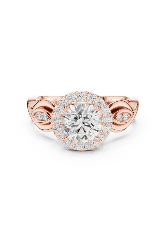 Diamond Promise Ring | Stunning 1.24 Carat Round Cut Twisted Moissanite Diamond Ring for Engagement and Wedding | 18K Gold Plated over Silver | D/VVS1 - Size7