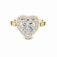 thumbnail image 1 of Zuwelria Luxurious Certified Diamond Rings | 1.82 Carat Heart Shape Moissanite Diamond Wedding Ring for Women | Halo Diamond Ring for Ladies | 18K Yellow Gold Plating Over Silver Size 8, 1 of 8