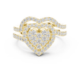 thumbnail image 1 of Zuwelria Luxurious Promise Ring Set | 0.94 Carat Round Cut Moissanite Diamond Ring for Engagement | D/VVS1 Halo Ring for Wedding | 18K Yellow Gold over Silver Size 5, 1 of 8