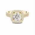 thumbnail image 1 of Zuwelria Luxurious Promise Rings | 1.29 Carat Round Cut Moissanite Diamond Ring for Engagement | D/VVS1 Halo with Accents Ring for Women | 18K Yellow Gold over Silver Size 5, 1 of 8