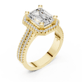 thumbnail image 1 of Zuwelria Luxurious Promise Rings | 2.57 Carat Emerald Cut Moissanite Diamond Ring for Engagement | D/VVS1 Halo Ring for Women | 18K Yellow Gold over Silver Size 5, 1 of 8
