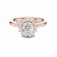thumbnail image 1 of Zuwelria Moissanite Engagement Rings | 1.25 Ct Round Cut Moissanite Bridal Ring - Wedding Ring for Women | Floral Halo Rings | 18K Rose Gold Plated Silver Size 5, 1 of 8