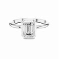 thumbnail image 1 of Zuwelria Moissanite Promise Ring | 1.00 Ct Emerald Cut Moissanite Engagement Ring - Wedding Ring for Women | Bezel Solitaire Diamond Rings | 18K White Gold Plated Silver Size 5, 1 of 8