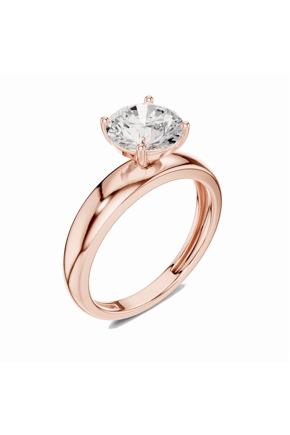 Moissanite Promise Ring | 1.75 Ct Round Cut Moissanite Engagement Ring - Wedding Ring for Women | Solitaire Diamond Rings | 18K Rose Gold Plated Silver Size 5