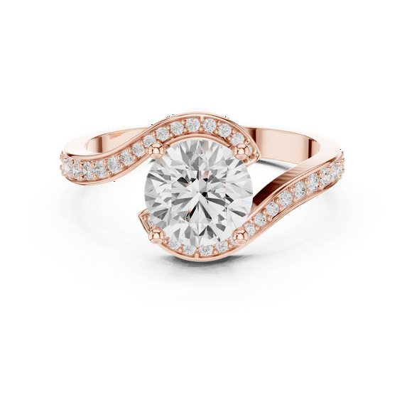 Zuwelria Promise Ring for Women | 1.73 Carat Stunning Round Shape Moissanite Diamond Engagement Rings for Her | 18K Rose Gold Plated over 925 Sterling Silver Size 6