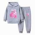 thumbnail image 1 of Zuwimk 2 Pcs Boys Girls Clothes Sweatsuit Set Color Blocked Hoodie Top and Jogger Pants for Kids Fall Winter Spring Outfits(Grey,2-3 Years), 1 of 4