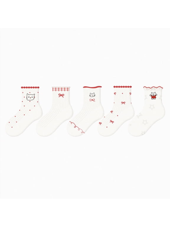 5 Pairs Newborn Baby Infant & Toddler Unisex Socks, For Baby Girl or Boy, Assorted Size Pack(White,1-3 Years)