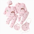 thumbnail image 1 of Zuwimk Baby Clothing Sets Unisex 7‑Piece Newborn Layette Essential Gift Bodysuit Outfit(A110-Pink), 1 of 7