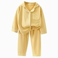 thumbnail image 1 of Zuwimk Boys Pajamas Set Long Sleeve Button-Down Sleepwear 2 Piece Pjs Set for Boys Girls(Yellow,5-6 Years), 1 of 4