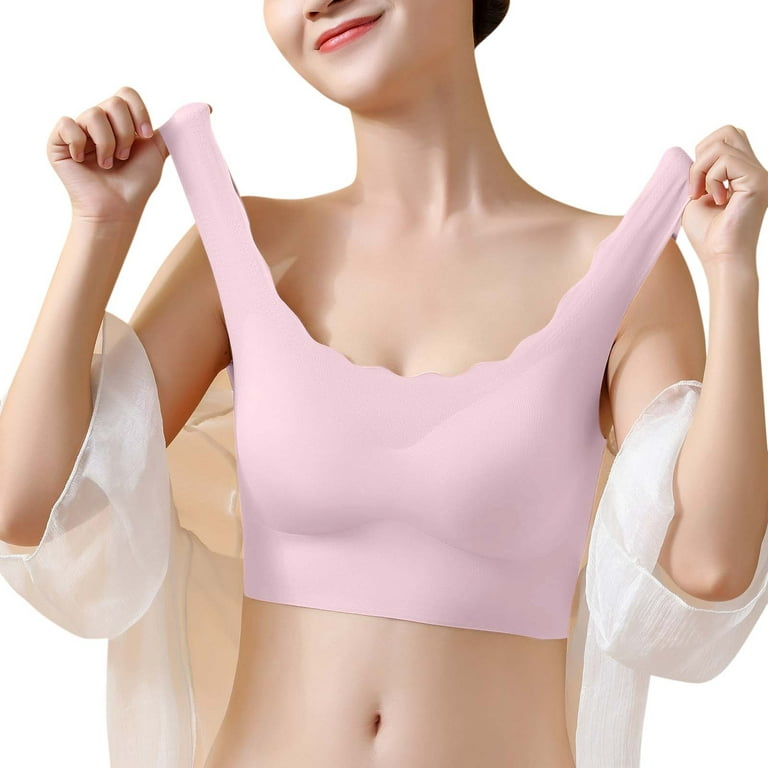 Zuwimk Bras For Women Full Coverage,Women's Constant Push Up Plunge Bra  Pink,XL