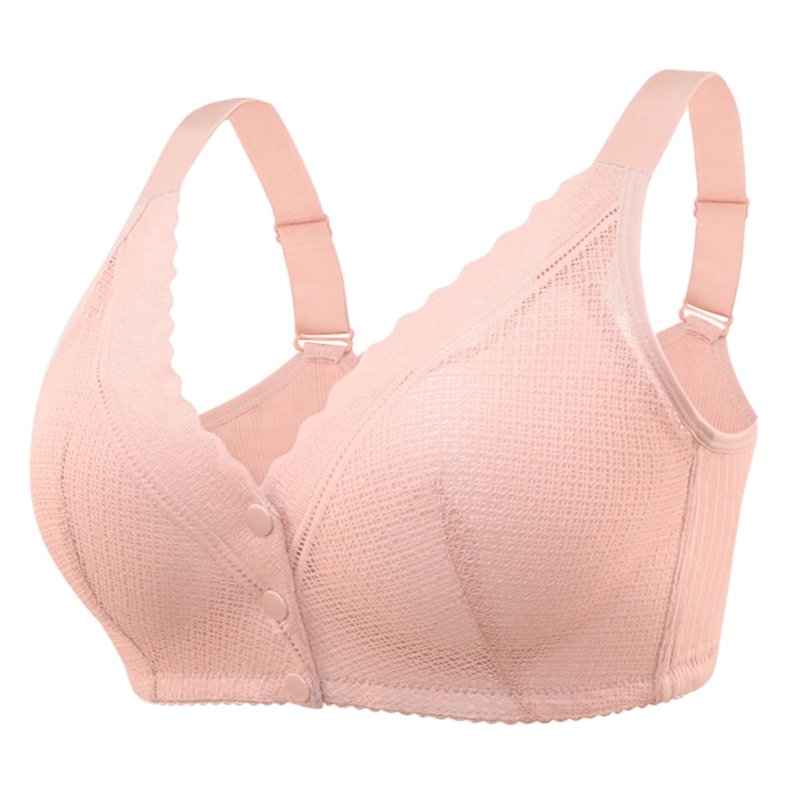 Zuwimk Bras For Women Push Up,Women's Full Cup Supportive Non-Wired Bra  Pink,36 
