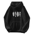 thumbnail image 1 of Zuwimk Hoodies For Women Aesthetic,Women Casual Button V Neck Hoodies Oversized Pullover Sweatshirt Hooded Tops with Pockets Black,M, 1 of 4