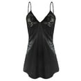 thumbnail image 1 of Zuwimk Lingerie For Women Plus Size,Lingerie for Women Lace Sheer V Neck Chemise See Through Floral Eyelash Nightgown Negligee Dress Black,M, 1 of 3