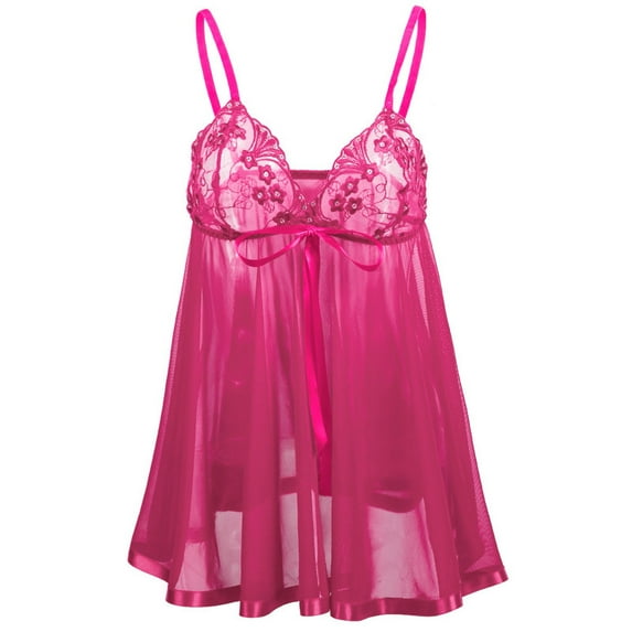 Zuwimk Lingerie For Women Plus Size, Nightgown for Women Slip Dress Nighty Lingerie Sleepwear Nightwear Women's Lace Pajamas Sexy Seductive Suspender Nightdress Sexy Valentines Xmas Lingerie Dresses