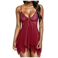 thumbnail image 1 of Zuwimk Lingerie For Women Plus Size,Women bodysuit Lace Mini Sheer V Neck Chemise See Through Nightgown Open Front Negligee Dress Lace Women Flower Strap Neck Chemise V Lingerie Sleepwear Lingerie, 1 of 4