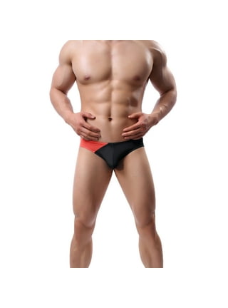 Black Mens Brief Lingerie Soft Shiny Leather Low Rise Shorts Underwear Men  Underpants Boxer Short With Front Hole
