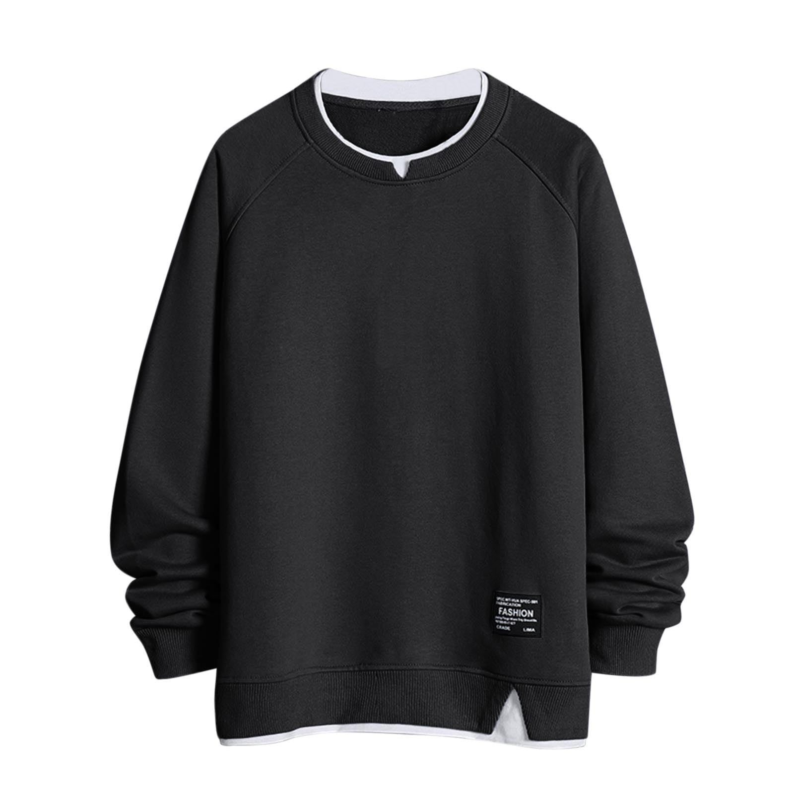 Zuwimk Mens Sweatshirts No Hood,Men's Relaxed Fit Crewneck Sweatshirt ...