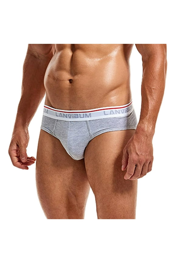 Mens Underwear,Men's Underwear Jockstrap Breathable Cotton Briefs Gray,M