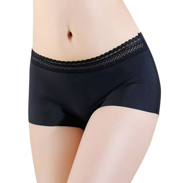 Zuwimk Panties For Women ,Women's Hollowed Out Low Waisted Cotton Thong  Panties Soft Exotic Underwear Black,M