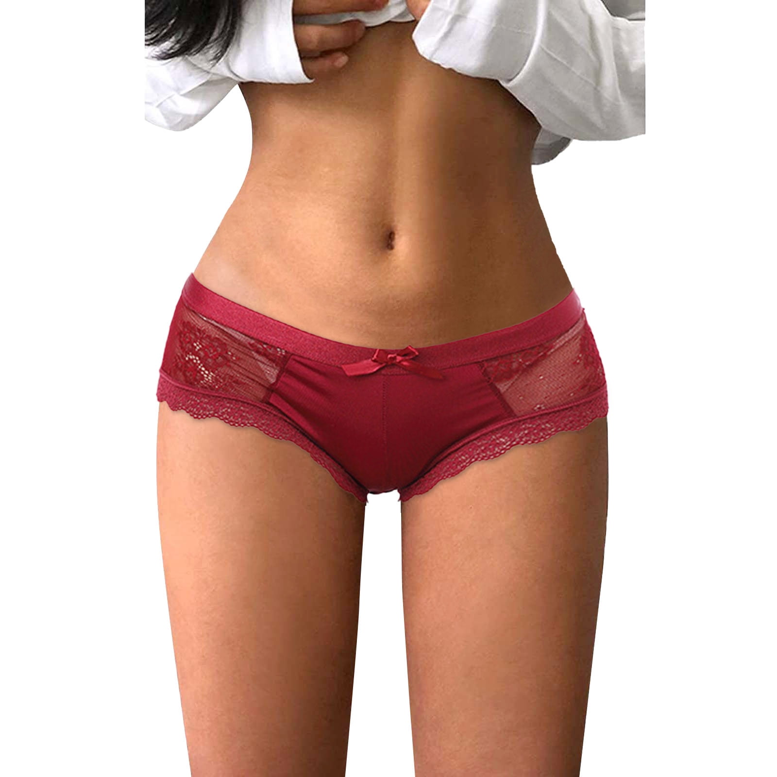 zuwimk Womens Panties Seamless,Women's Low Rise Underwear Y-Back Lingerie  Thong Panty Beige,XL 