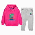 thumbnail image 1 of Zuwimk Toddler Boy And Girls Clothes Long Sleeve Hooded Pullover Graphic Print Sweatshirt + Pants 2pcs Fall Winter Outfit Set(T026-Hot Pink), 1 of 5