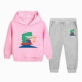 thumbnail image 1 of Zuwimk Toddler Boy And Girls Clothes Long Sleeve Hooded Pullover Graphic Print Sweatshirt + Pants 2pcs Fall Winter Outfit Set(T026-Pink), 1 of 5