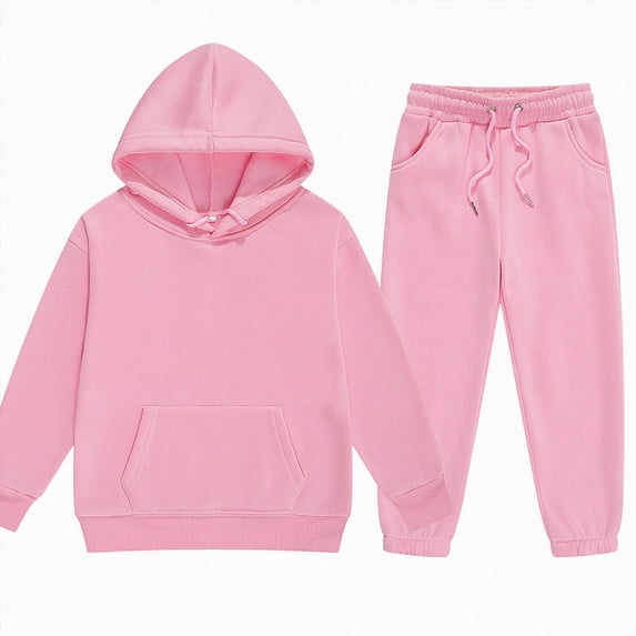 Zuwimk Toddler Boy' Girls' 2-Piece Hoodie Sweatshirt and Fleece Pants Set, Outdoor Collection(T008-Pink)