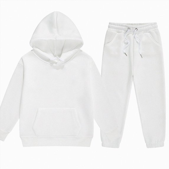 Zuwimk Toddler Boy' Girls' 2-Piece Hoodie Sweatshirt and Fleece Pants Set, Outdoor Collection(T008-White)
