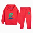 thumbnail image 1 of Zuwimk Toddler Boy Girls Sweat Suit Set - 2 Piece Soft Graphic Print Long Sleeve Pullover Hoodies and Athletic Jogger Sweatpants Outfits(T025-Red), 1 of 5