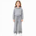 thumbnail image 1 of Zuwimk Toddler Boy Girls Sweatsuit Long Sleeve Hoodie Sweatshirt and Jogger Pants 2PC Sets Fall Clothes Outfit(T044-Grey), 1 of 6