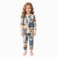 thumbnail image 1 of Zuwimk Toddler Girl Boys Kids Pajamas Halloween Funny Graphic Pjs Long Sleeve Snug fit 2pcs Jammies,Y022-Blue, 1 of 9