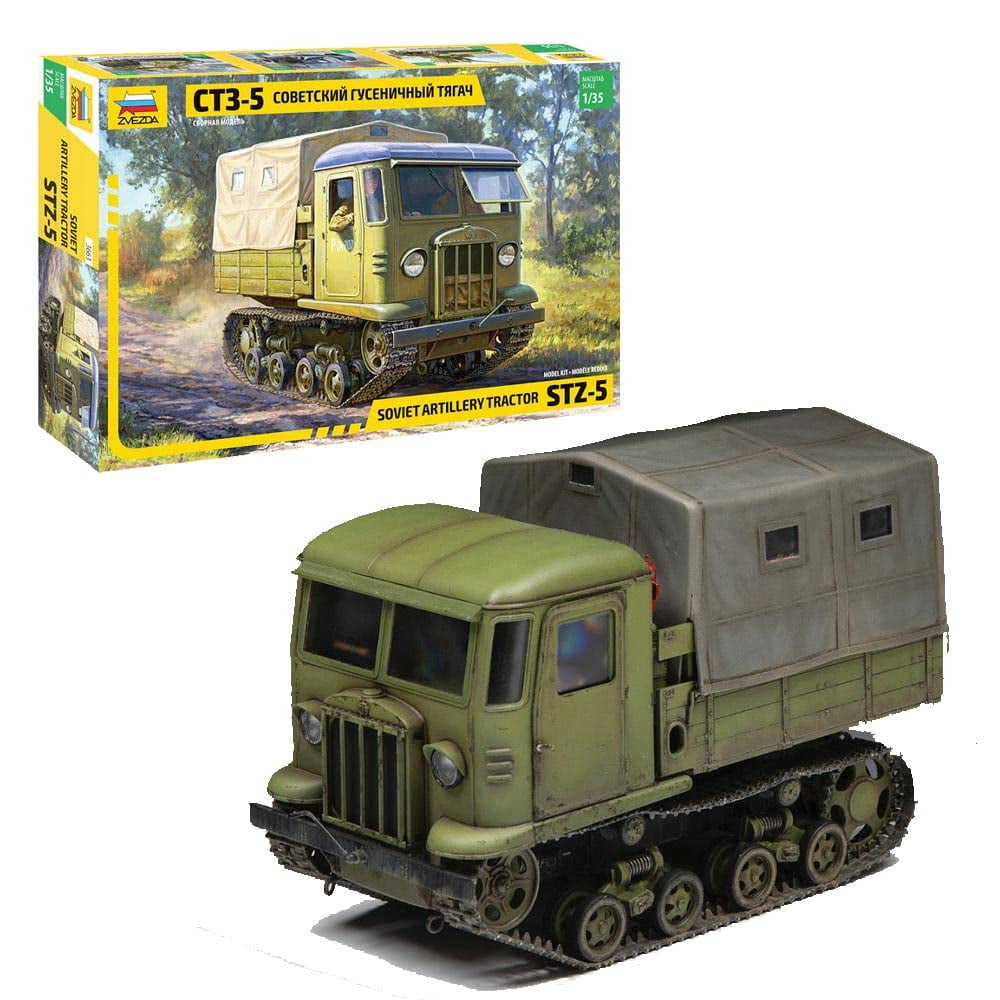 Kit De Maqueta Zvezda 3663 - Tractor De Artillería Soviético STZ-5 - Escala 1:35 - Modelo De Plástico Para Montar - Réplica Detallada