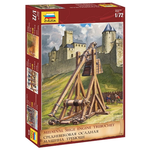 Zvezda 500788516 1:72 Medieval Trebuchet, Model, Plastic, Assembly Kit, Detailed Replica, Multi