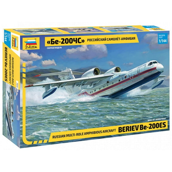 Zvezda 530007034 1:144 Beriev Be-200 ES Multi Role amph, Model, Plastic Construction, Assembly